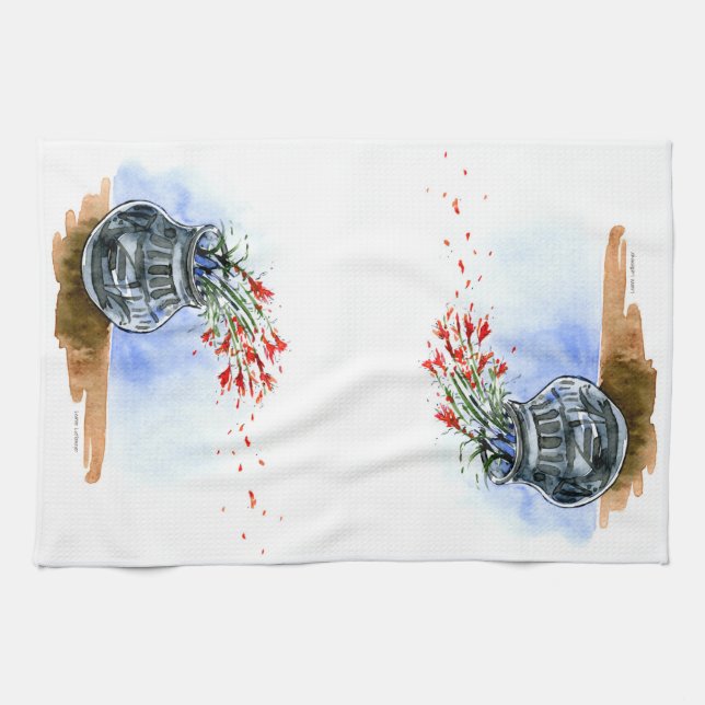 Linge De Cuisine Pot du sud-ouest indien de pinceau fleur sauvage (Horizontal)