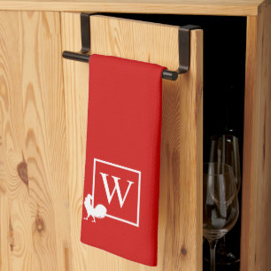 Linge De Cuisine Poulet Monogramme Initiale Cuisine de Campagne Coq