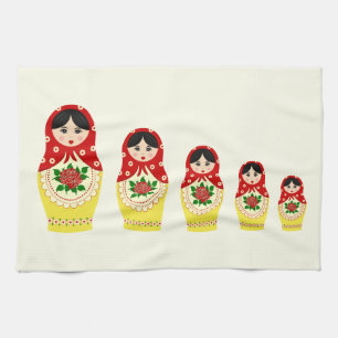 Linge De Cuisine Poupées russes rouges d'emboîtement de matryoshk