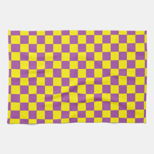 Linge De Cuisine Pourpre et jaune Checkered