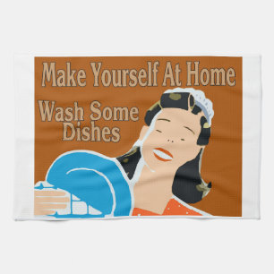 Linge De Cuisine Préparez-vous à la maison des plats de lavage