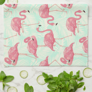 Linge De Cuisine Preppy Chic Elegant Pink Flamingo Motif