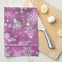 Linge De Cuisine Prettiest Snowflakes Motif Orchid rose ID846