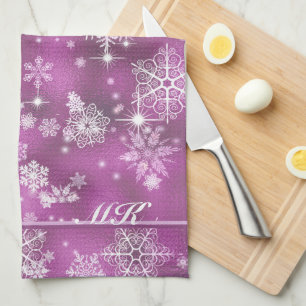 Linge De Cuisine Prettiest Snowflakes Motif Orchid rose ID846