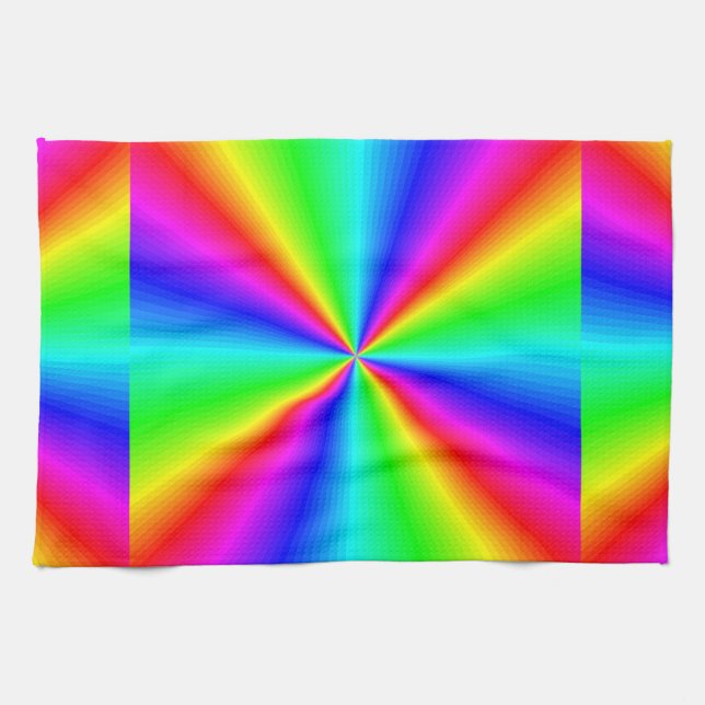 Linge De Cuisine Prisme au néon d'arc-en-ciel (Horizontal)