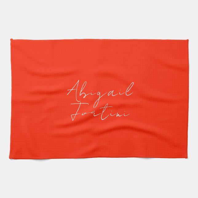 Linge De Cuisine Professionnel minimaliste rouge blanc moderne (Horizontal)