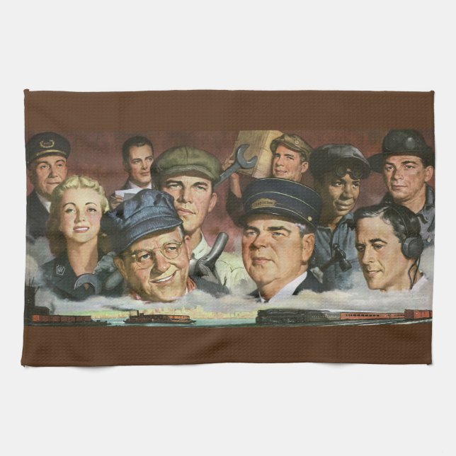 Linge De Cuisine Professions commerciales, patriotisme Vintage (Horizontal)