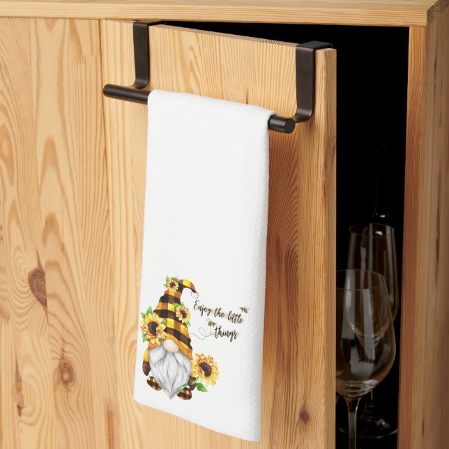 Linge De Cuisine Profitez des petites choses Gnome tournesol (Pliage en tiers)