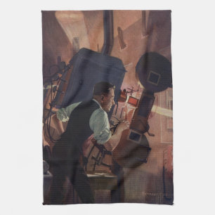 Linge De Cuisine Projectioniste de cinéma, Vintage Business