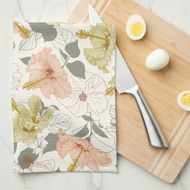 Linge De Cuisine Pua Hibiscus, Māla Lani (Quart Plié)