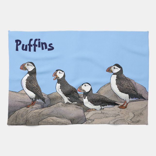 Linge De Cuisine Puffins de l'Atlantique (Horizontal)