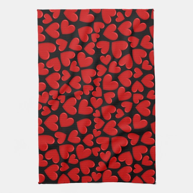 Linge De Cuisine Puffy Hearts (Vertical)