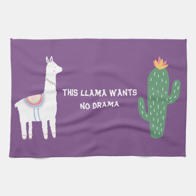 Linge De Cuisine Purple Cette Llama Ne Veut Pas De Drame (Horizontal)