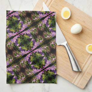 Linge De Cuisine Purple Clematis Fleurs Motif Abstrait