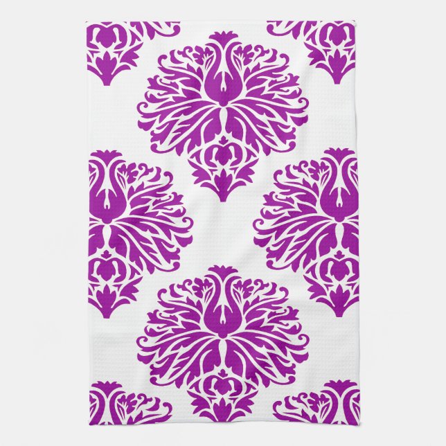 Linge De Cuisine Purple Elegant Damask (Vertical)