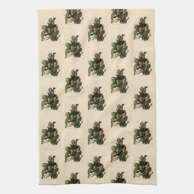 Linge De Cuisine Purple Grakle (Grackle) Audubon's Birds of America (Vertical)