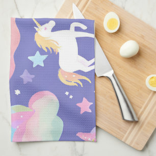 Linge De Cuisine Purple mignon arc-en-ciel licorne anniversaire fil