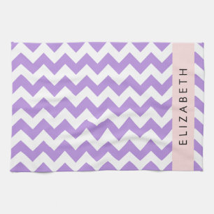 Linge De Cuisine Purple Zigzag, Purple Chevron, Votre Nom