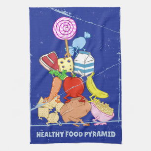 Linge De Cuisine Pyramide alimentaire saine dessin humoristique