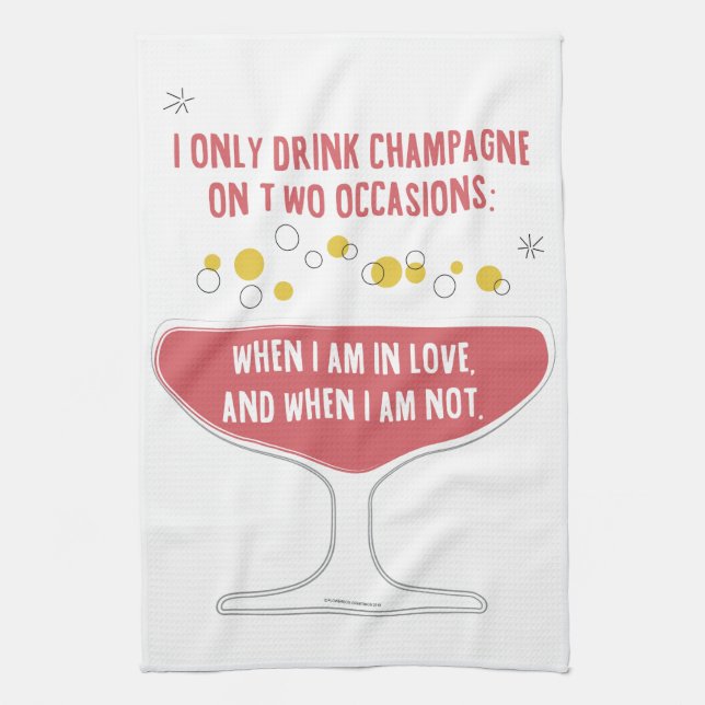Linge De Cuisine Quand je bois du Champagne en amour (Vertical)