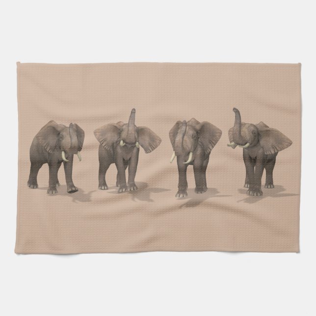 Linge De Cuisine Quartet des éléphants de trompette doux (Horizontal)