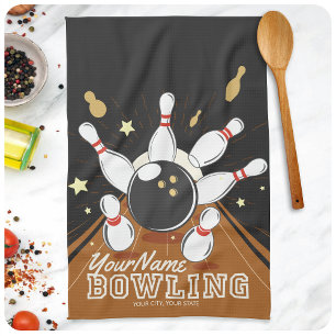 Linge De Cuisine Quilles de boule de bowling frappe personnalisées