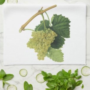 Linge De Cuisine Raisins de vin blanc sur la vigne, fruits alimenta