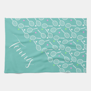 Linge De Cuisine Raquettes de tennis et boules Dusty Green