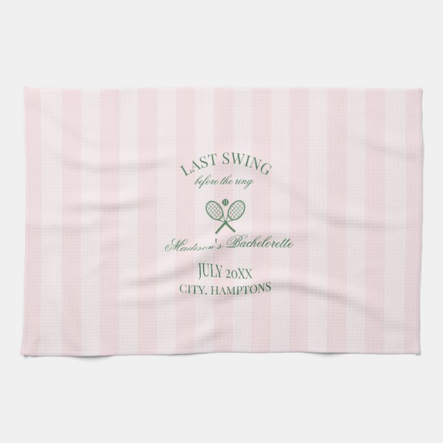 Linge De Cuisine Raquettes de tennis vertes avec rayures roses pour (Horizontal)