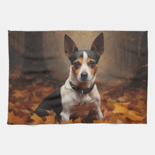 Linge De Cuisine Rat Terrier à l'automne Feuilles automne Inspire