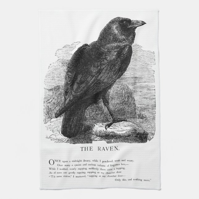 Linge De Cuisine Raven par Edgar Allen Poe (Vertical)