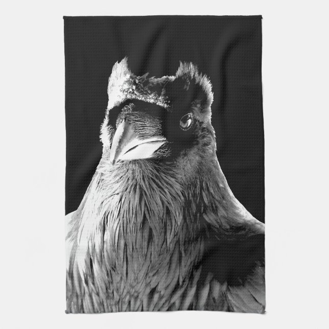Linge De Cuisine Raven Towel Spirit Animal Raven Art Tea Towel Cade (Vertical)