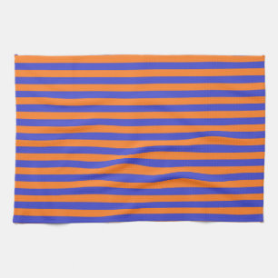 Linge De Cuisine Rayures bleues et oranges