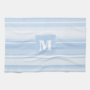 Linge De Cuisine Rayures de bleus layette de monogramme