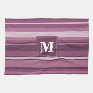 Linge De Cuisine Rayures de mauve de monogramme