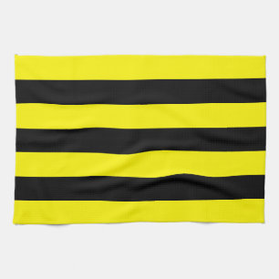 Linge De Cuisine Rayures jaunes et noires