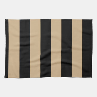 Linge De Cuisine Rayures - noir et Tan