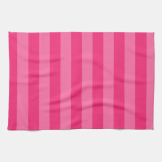 Linge De Cuisine Rayures rose pâle et rose chaud
