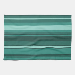Linge De Cuisine Rayures sarcelle