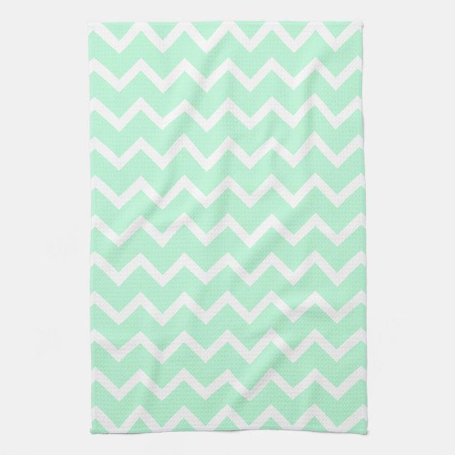 Linge De Cuisine Rayures vertes en bon état de Chevron de zigzag (Vertical)