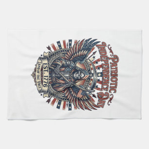 Linge De Cuisine Reaper Chrome Patriotique Squelette de Patriote So