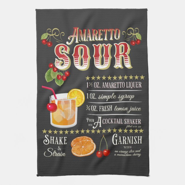 Linge De Cuisine Recette Amaretto Sour (Vertical)