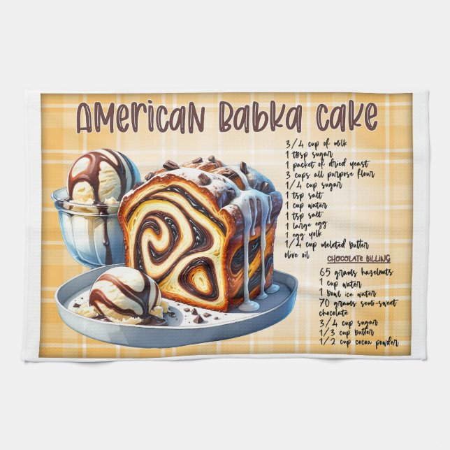 Linge De Cuisine Recette américaine de gâteau Babka (Horizontal)