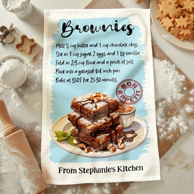Linge De Cuisine Recette de Brownies Personnalisée (Créateur téléchargé)