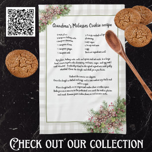 Linge De Cuisine Recette de conservation Pine de Noël cônes Gris pl