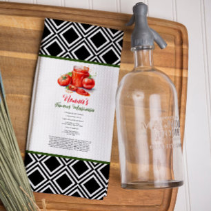 Linge De Cuisine Recette de famille de Nonna italienne verte rouge 