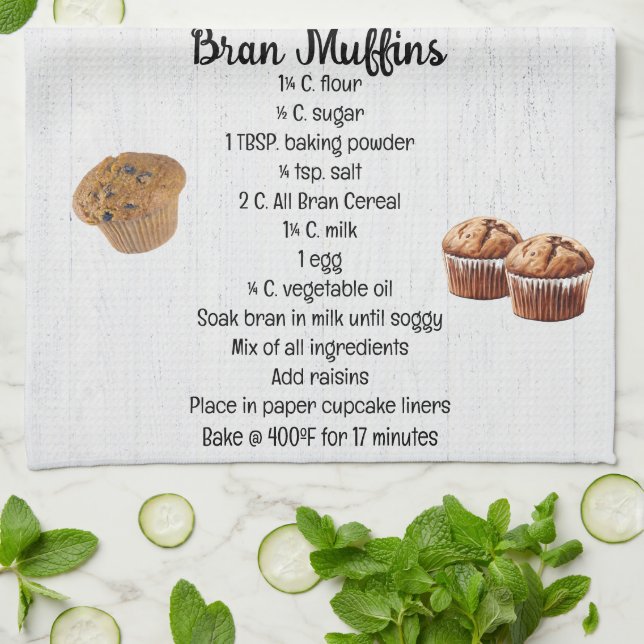 Linge De Cuisine Recette de muffin de son (Plié)