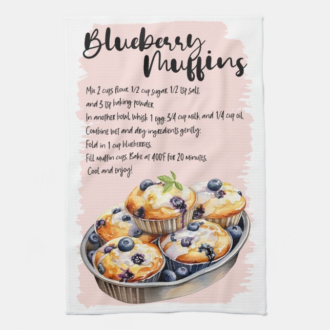 Linge De Cuisine Recette de pâtisserie de muffins bleuets (Vertical)