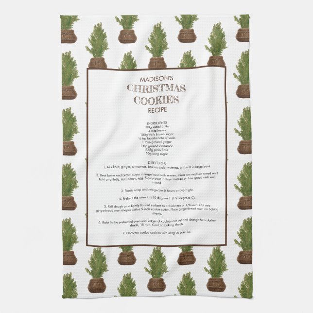 Linge De Cuisine Recette familiale Arbre de Noël Garde de vacances (Vertical)