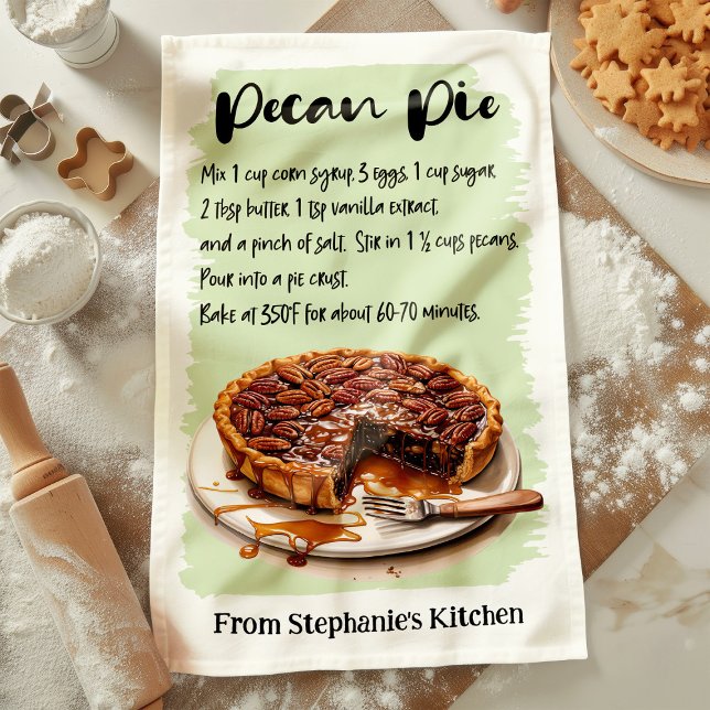 Linge De Cuisine Recette Pecan Pie Personnalisée (Créateur téléchargé)